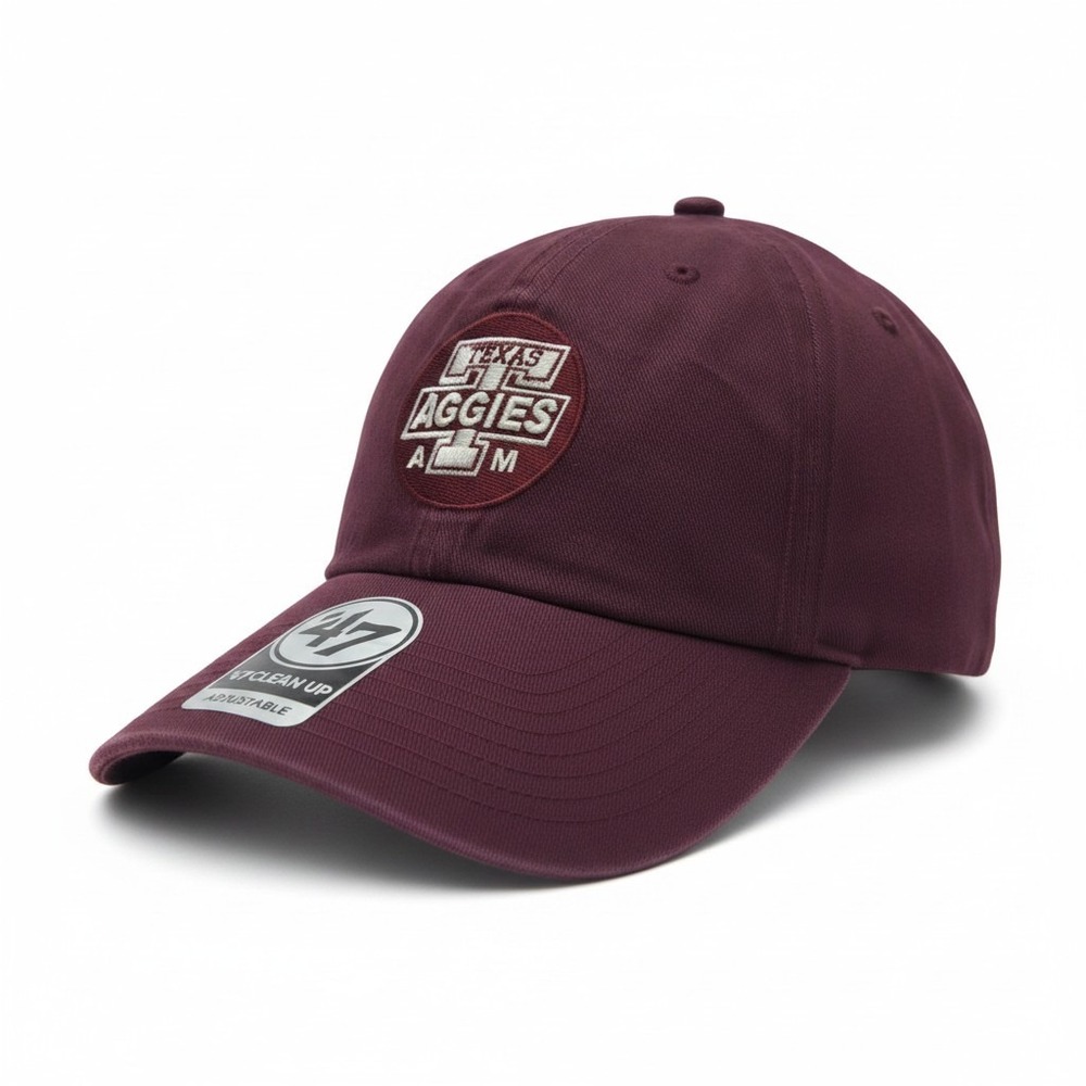 47 Brand Texas A&M Aggies Clean Up Hat Dark Maroon College Vault CVIN-RGW51GWS